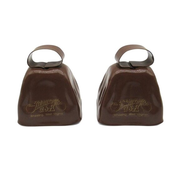 JAMBOREE USA Pair of Brown Metal COWBELLS Goat Bells from Wheeling West Virginia - Picture 10 of 10